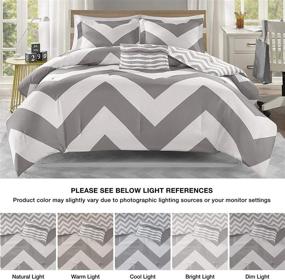 img 3 attached to Mi-Zone Cozy Comforter, Chevron Design All Season Bedding Set with Matching Sham and Decorative Pillow, Twin/Twin XL, Grey, 3 Piece (MZ10-334)