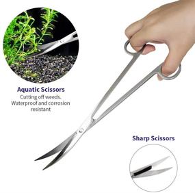 img 1 attached to 🐠 Skoye 4-in-1 Aquarium Tool Set: Stainless Steel Tweezers, Scissors, Spatula, and Cleaning Tool for Aquascaping, Plant Care, Landscaping, and Fish Starter Kit