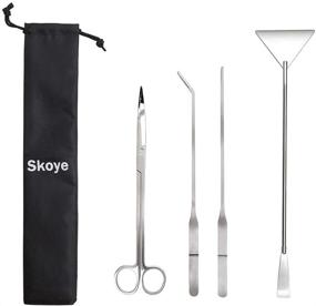 img 4 attached to 🐠 Skoye 4-in-1 Aquarium Tool Set: Stainless Steel Tweezers, Scissors, Spatula, and Cleaning Tool for Aquascaping, Plant Care, Landscaping, and Fish Starter Kit