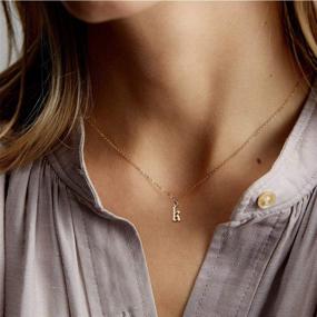 img 1 attached to 👑 14K Gold Plated Ursteel Old English Initial Necklace: Dainty Adjustable Pendant for Women and Teen Girls