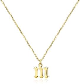 img 4 attached to 👑 14K Gold Plated Ursteel Old English Initial Necklace: Dainty Adjustable Pendant for Women and Teen Girls