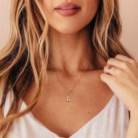 img 3 attached to 👑 14K Gold Plated Ursteel Old English Initial Necklace: Dainty Adjustable Pendant for Women and Teen Girls