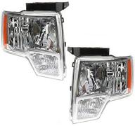 🔦 irontek replacement headlight assembly for ford f150 2009-2014 | chrome housing, clear lens | fo25022879/fo2503287 logo