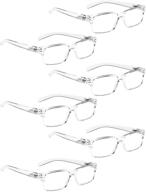 convenient 6-pack reading glasses: spring 👓 hinge comfort readers with bonus sun readers logo