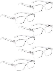 img 4 attached to Convenient 6-Pack Reading Glasses: Spring 👓 Hinge Comfort Readers with Bonus Sun Readers