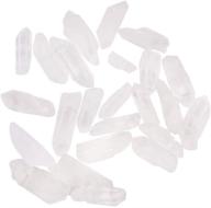 🔮 ph pandahall 1 box of 23 clear nugget tusk shape natural quartz crystal points shards beads with drilled gemstones (hole size: 0.85mm) logo