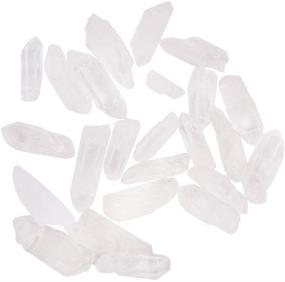 img 4 attached to 🔮 PH PandaHall 1 Box of 23 Clear Nugget Tusk Shape Natural Quartz Crystal Points Shards Beads with Drilled Gemstones (Hole Size: 0.85mm)