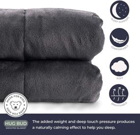 img 2 attached to 🧸 Kids Weighted Blanket (36x48) 5-lbs - No Cover Needed - Throw/Twin Size Comforter - 30-70-lb Toddler - Silky Minky Grey - Premium Glass Beads - Calming Sensory Relaxation
