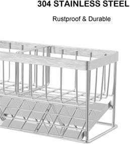 img 1 attached to 🧼 Meozzar 360° Вентилируемый металлический органайзер для мойки: идеальный органайзер для кухни и ванной комнаты с регулируемой панелью и автоматическим контролем перелива.