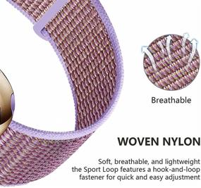 img 3 attached to Aipeariful Nylon Solo Loop - Compatible with Apple Watch Band 38mm 40mm 42mm 44mm, Adjustable Sport Breathable Strap Braided Elastics for Women/Men - iWatch Series SE/6/5/4/3/2/1 - Lilac, 38mm/40mm