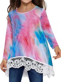 img 4 attached to Easisim Casual Sleeve Blouse T Shirt Girls' Clothing and Tops, Tees & Blouses