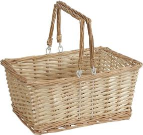 img 4 attached to Brown Open Top Market Basket with Handles - Household Essentials ML-2202