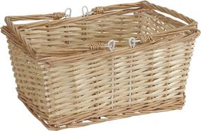 img 1 attached to Brown Open Top Market Basket with Handles - Household Essentials ML-2202