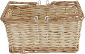 img 2 attached to Brown Open Top Market Basket with Handles - Household Essentials ML-2202