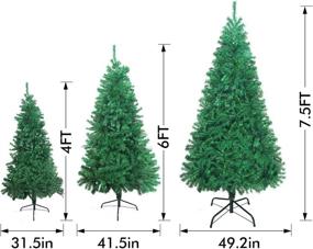 img 1 attached to 🎄 UHINOOS 6FT Unlit Artificial Christmas Tree with Metal Stand - Easy Assembly Full Tree for Christmas