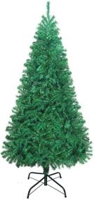 img 4 attached to 🎄 UHINOOS 6FT Unlit Artificial Christmas Tree with Metal Stand - Easy Assembly Full Tree for Christmas
