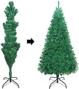 img 2 attached to 🎄 UHINOOS 6FT Unlit Artificial Christmas Tree with Metal Stand - Easy Assembly Full Tree for Christmas