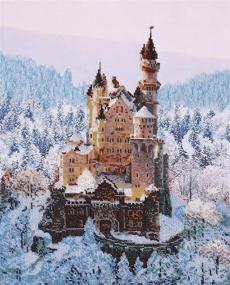 img 3 attached to 🏰 Fairytale Castle Bead Embroidery Kit: Contemporary Needle Art with 100% Preciosa Glass Seed Beads