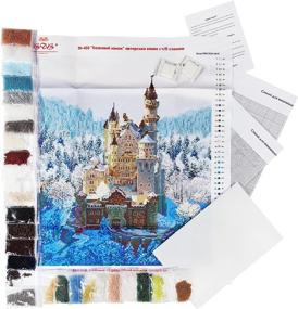 img 2 attached to 🏰 Fairytale Castle Bead Embroidery Kit: Contemporary Needle Art with 100% Preciosa Glass Seed Beads