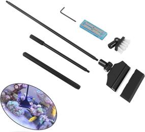 img 4 attached to Fzone Aluminum Magnesium Alloy Scraper Cleaner with 10 Stainless Steel Blades for Aquarium Fish Plant Reef Tank Glass Cleaning - Extended Head Rotatable up to 26inch