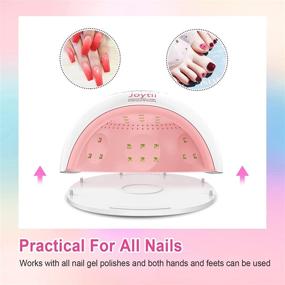 img 2 attached to 💅 Complete Joytii Gel Nail Polish Kit: 82W UV Nail Lamp, No Wipe Glossy Top & Base Coat, 7 Colors Soak Off Gel Manicure Set