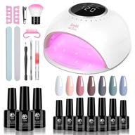 💅 complete joytii gel nail polish kit: 82w uv nail lamp, no wipe glossy top & base coat, 7 colors soak off gel manicure set logo