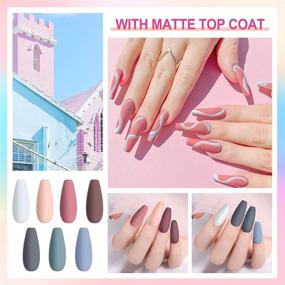 img 1 attached to 💅 Complete Joytii Gel Nail Polish Kit: 82W UV Nail Lamp, No Wipe Glossy Top & Base Coat, 7 Colors Soak Off Gel Manicure Set