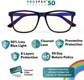 img 3 attached to 👓 PROSPEK Copper Blue Light Blocking Computer Glasses: Clear Lens, Anti Glare, Screen Protection