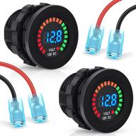 🔋 frienda waterproof led digital voltage gauges – 2 pieces dc 12v panel car voltmeters for boats, cars, motorcycles – battery tester with blue light logo