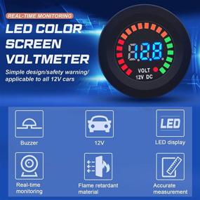 img 1 attached to 🔋 Frienda Waterproof LED Digital Voltage Gauges – 2 Pieces DC 12V Panel Car Voltmeters for Boats, Cars, Motorcycles – Battery Tester with Blue Light