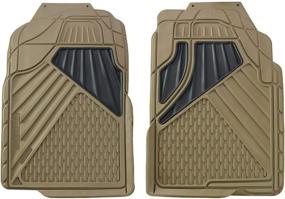 img 4 attached to 11179042 Heavy Duty Full Size 🏞️ Beige Floor Mats (2-Piece Set) by Go Gear