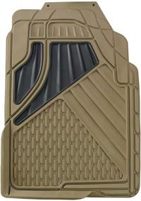 img 2 attached to 11179042 Heavy Duty Full Size 🏞️ Beige Floor Mats (2-Piece Set) by Go Gear