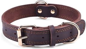 img 4 attached to 🐶 DAIHAQIKO Genuine Leather Dog Collar with Double D-Ring, Alloy Hardware - Ideal for Medium, Large, and Extra Large Dogs