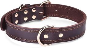 img 3 attached to 🐶 DAIHAQIKO Genuine Leather Dog Collar with Double D-Ring, Alloy Hardware - Ideal for Medium, Large, and Extra Large Dogs