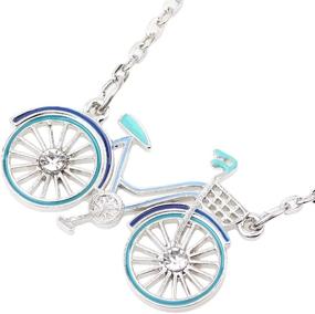 img 2 attached to Exquisite WEVENI Enamel Alloy Bicycle Necklace: Unique Bike Pendant Chain Jewelry for Women, Girls & Ladies - Perfect Gift Idea!