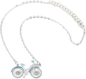 img 1 attached to Exquisite WEVENI Enamel Alloy Bicycle Necklace: Unique Bike Pendant Chain Jewelry for Women, Girls & Ladies - Perfect Gift Idea!
