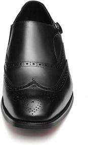 img 2 attached to 💼 Premium Quality FRASOICUS Wingtip Leather Shoes for Men - Size 10