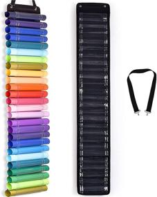 img 4 attached to 📦 Efficiently Store and Organize Vinyl Rolls with LANBEIDE Vinyl Holder: Wall Mount and Door Hanging 26-Compartment Storage Organizer