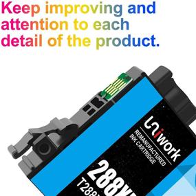 img 3 attached to 🖨️ Uniwork Remanufactured Epson 288 XL 288XL T288XL High Yield Ink Cartridge Replacement for XP-440 XP-330 XP-340 XP-430 XP-446 XP-434 Printer Tray (Upgraded Chip, 4 Pack)