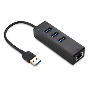 img 4 attached to Cable Matters 3 Port USB 3.0 Hub with Ethernet - Gigabit Ethernet USB Hub supporting 10/100/1000 Mbps Ethernet Network in Black
