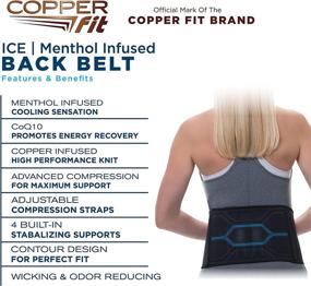 img 3 attached to 🏋️ Copper Fit ICE: Adjustable Compression Back Brace with Menthol and Coq10 for All Genders, Black