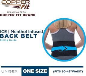 img 1 attached to 🏋️ Copper Fit ICE: Adjustable Compression Back Brace with Menthol and Coq10 for All Genders, Black