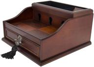 elora arolly wood finish mahogany valet charging station organizer: iphone, samsung & smart phone compatible logo