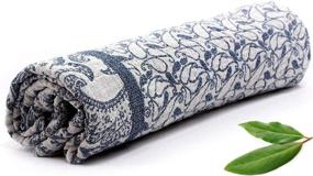 img 4 attached to 🛀 Premium Flaxbel Linen Flax Organic Bath Towel - Esmeralda Blue (32" x 59") - Soft, Quick-Drying Luxury for Home, Gym, Spa, Yoga, and Travel
