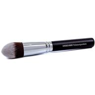 💄 tapered kabuki brush for under eye concealer - beauty junkees with soft synthetic bristles for blending, setting, buffing powder, liquid, cream cosmetics - vegan makeup brushes logo