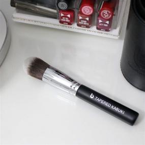 img 2 attached to 💄 Tapered Kabuki Brush for Under Eye Concealer - Beauty Junkees with Soft Synthetic Bristles for Blending, Setting, Buffing Powder, Liquid, Cream Cosmetics - Vegan Makeup Brushes