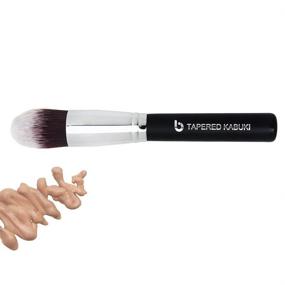 img 1 attached to 💄 Tapered Kabuki Brush for Under Eye Concealer - Beauty Junkees with Soft Synthetic Bristles for Blending, Setting, Buffing Powder, Liquid, Cream Cosmetics - Vegan Makeup Brushes