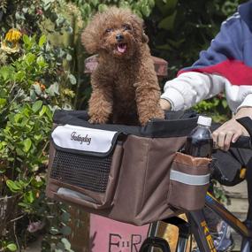 img 3 attached to 🐶 Hillwest Pet Bike Basket Bag: Front Carrier for Dogs & Cats - Travel Accessory for Small Pets Under 13.2lbs