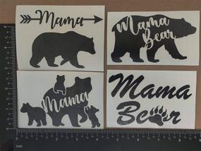 img 3 attached to 🐻 Mama Bear Decal 4 Pack: Stylish Mama Bear Arrow, Bear with Cubs, Walking Mama Bear, and Bear Claw Designs - 4-inches (Black)