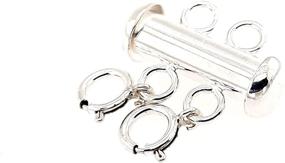 img 3 attached to 💎 925 Sterling Silver Double Strand Layering Lock Connector Slide Tube Clasp with Spring Rings for Necklace Bracelet Jewelry by CRAFT WIRE